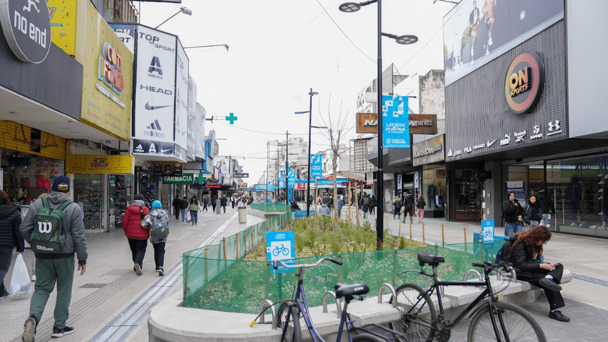 Renovación de la peatonal Laprida Obras de renovación en la peatonal Laprida de Lomas de Zamora