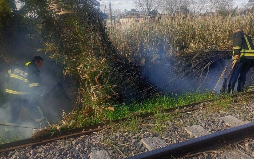 Incendio junto a las vías del Tren Roca en Turdera: no hubo heridos