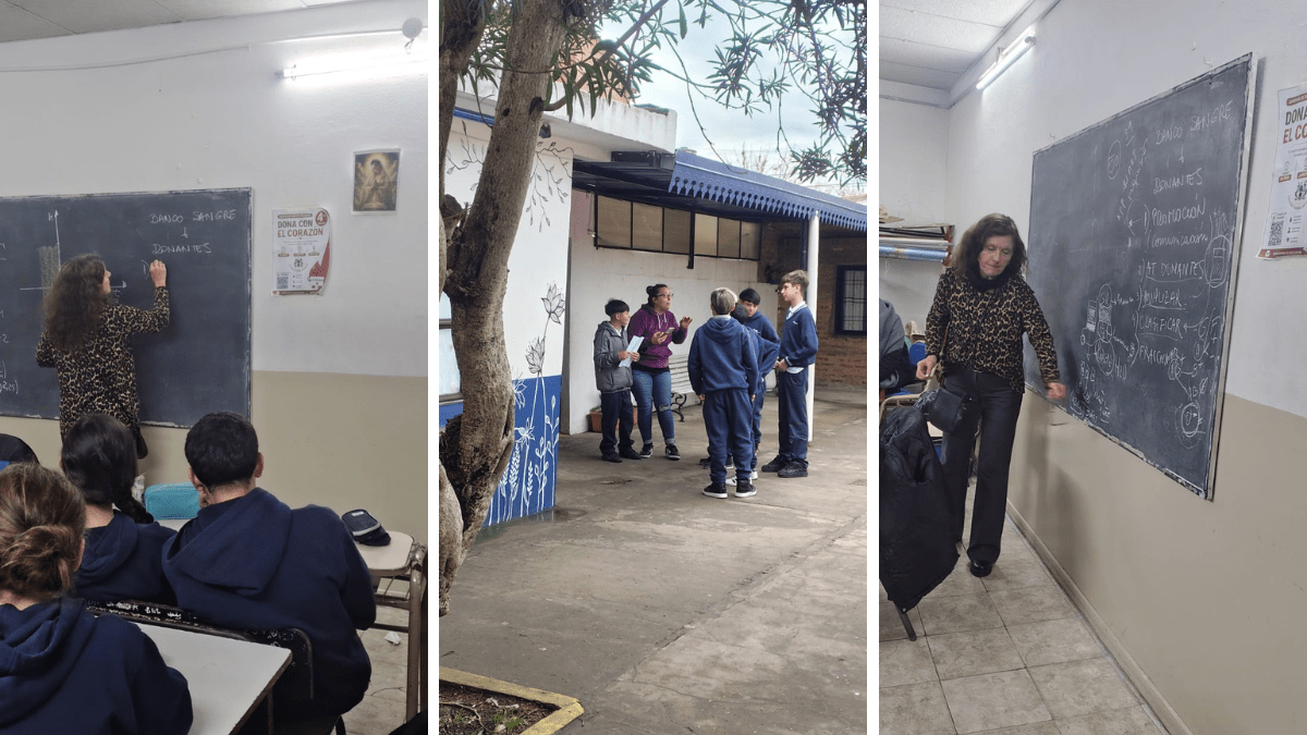 Colecta de sangre en Temperley Alumnos del Colegio Thomas Jefferson de Temperley durante una charla sobre donación de sangre